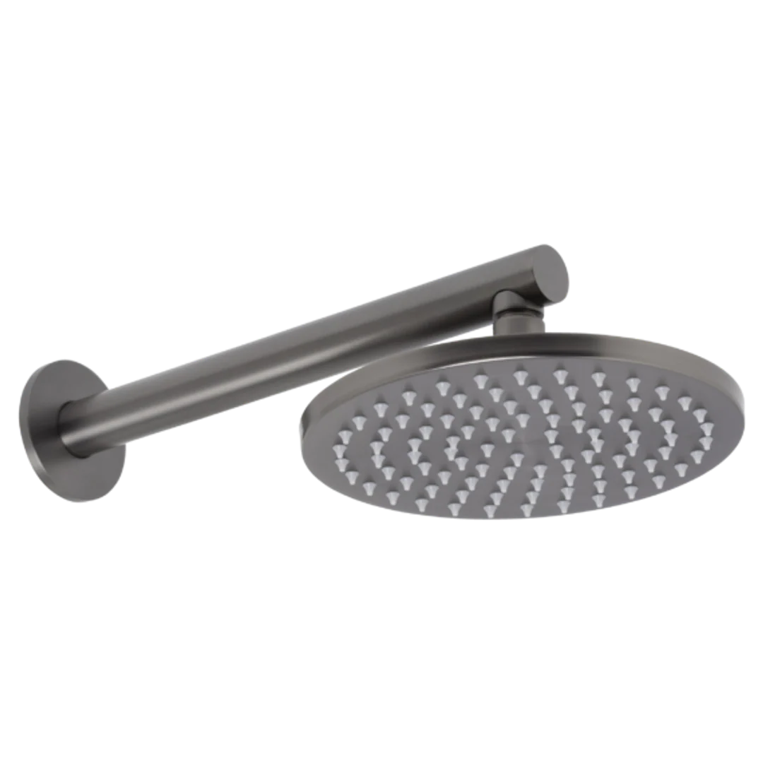 Johnson Suisse Venezia Overhead Shower With Wall Shower 300Mm Arm Gun Metal