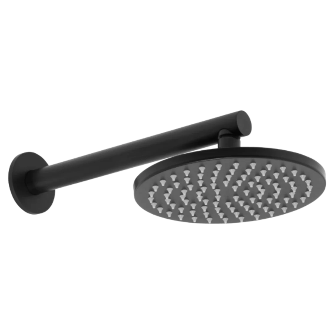 Johnson Suisse Venezia Overhead Shower With Wall Shower 300Mm Arm Matte Black