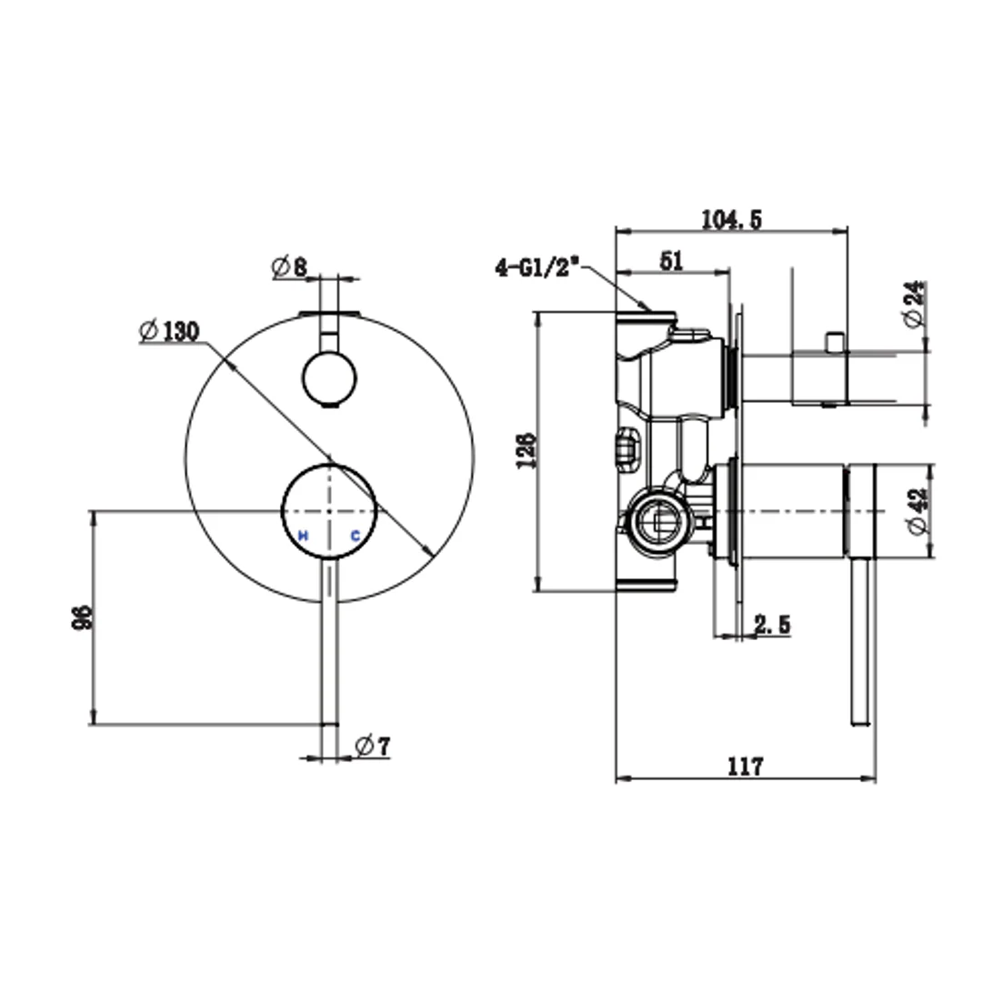 Johnson Suisse Venezia Shower Mixer With Diverter Kit Complete Brushed Brass - Image 2