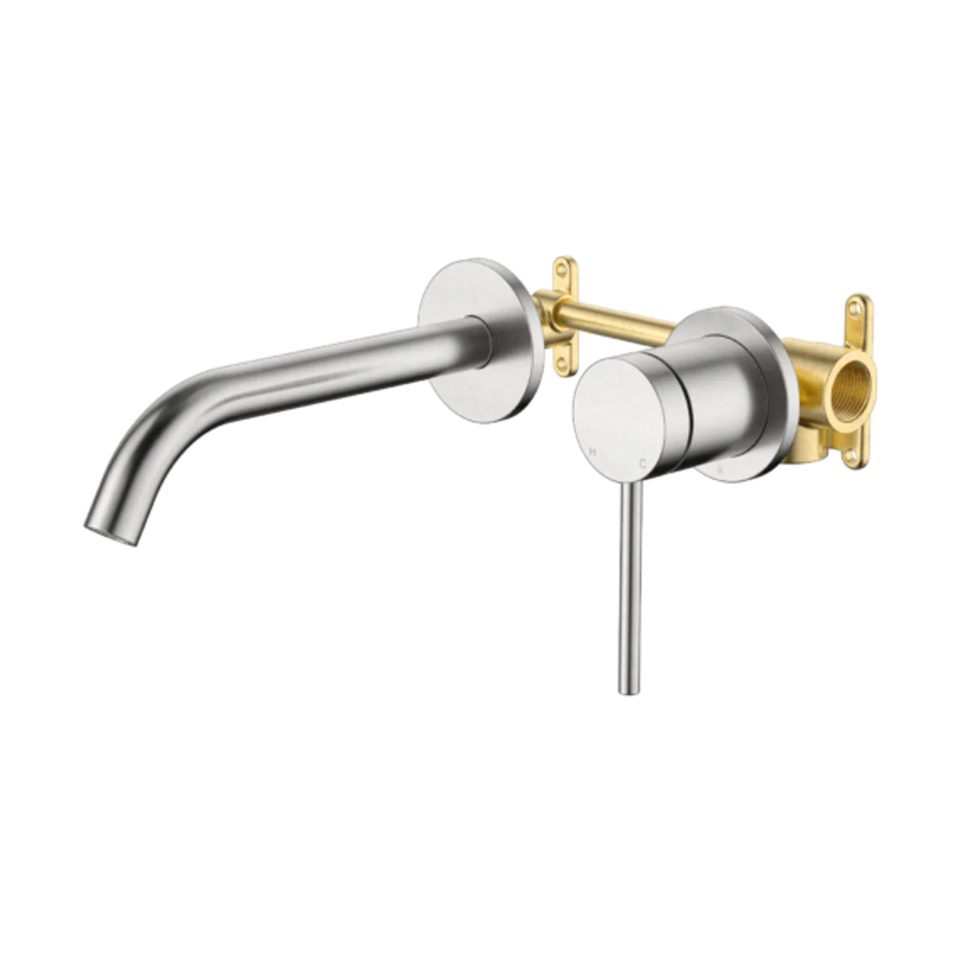 Johnson Suisse Venezia Wall Basin Mixer Kit Complete Brushed Nickel II Lead Free