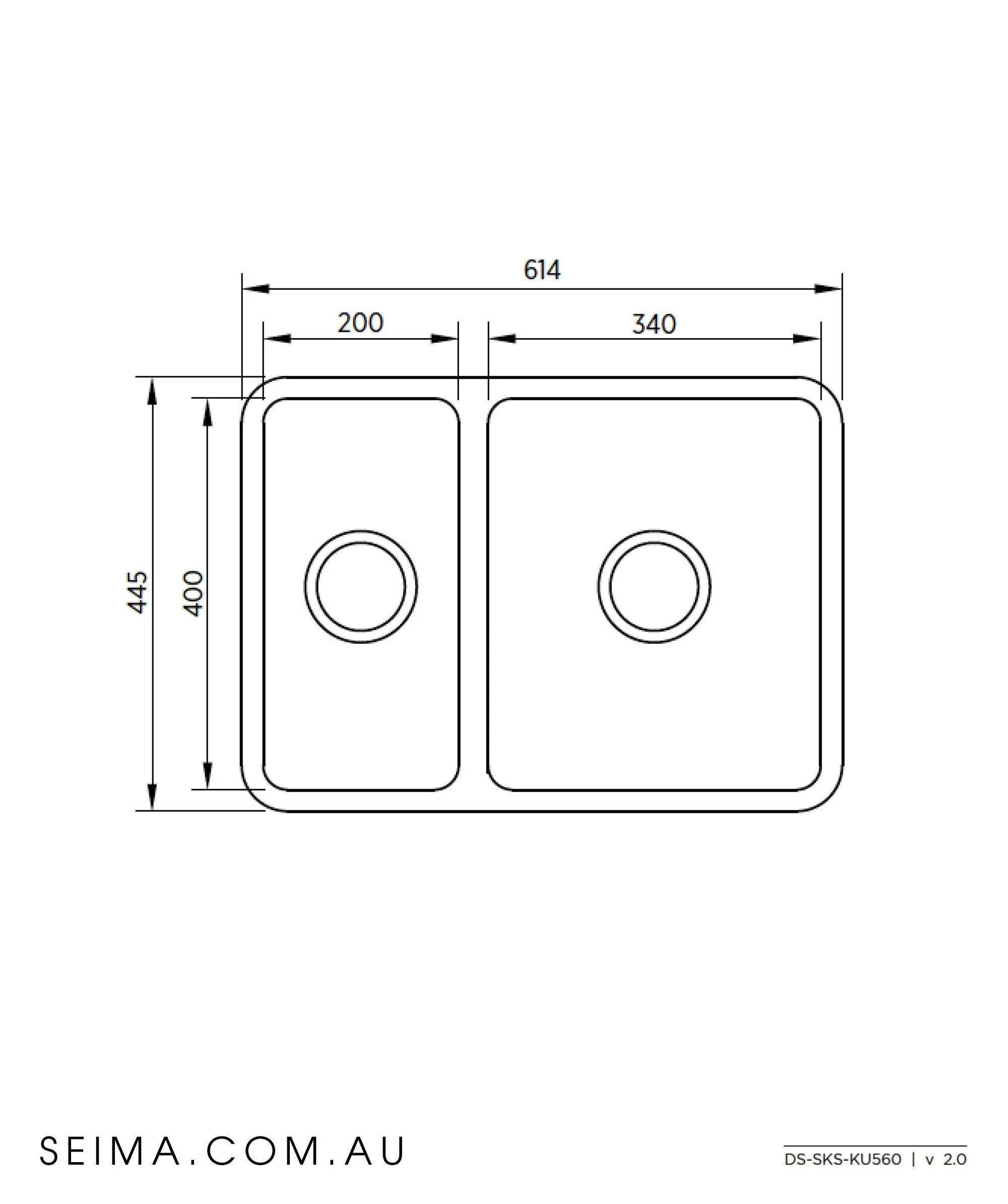 Kubic S/S Sink  1.5B 560X400 By Seima(Seima P#:Sks-Ku560) - Image 3