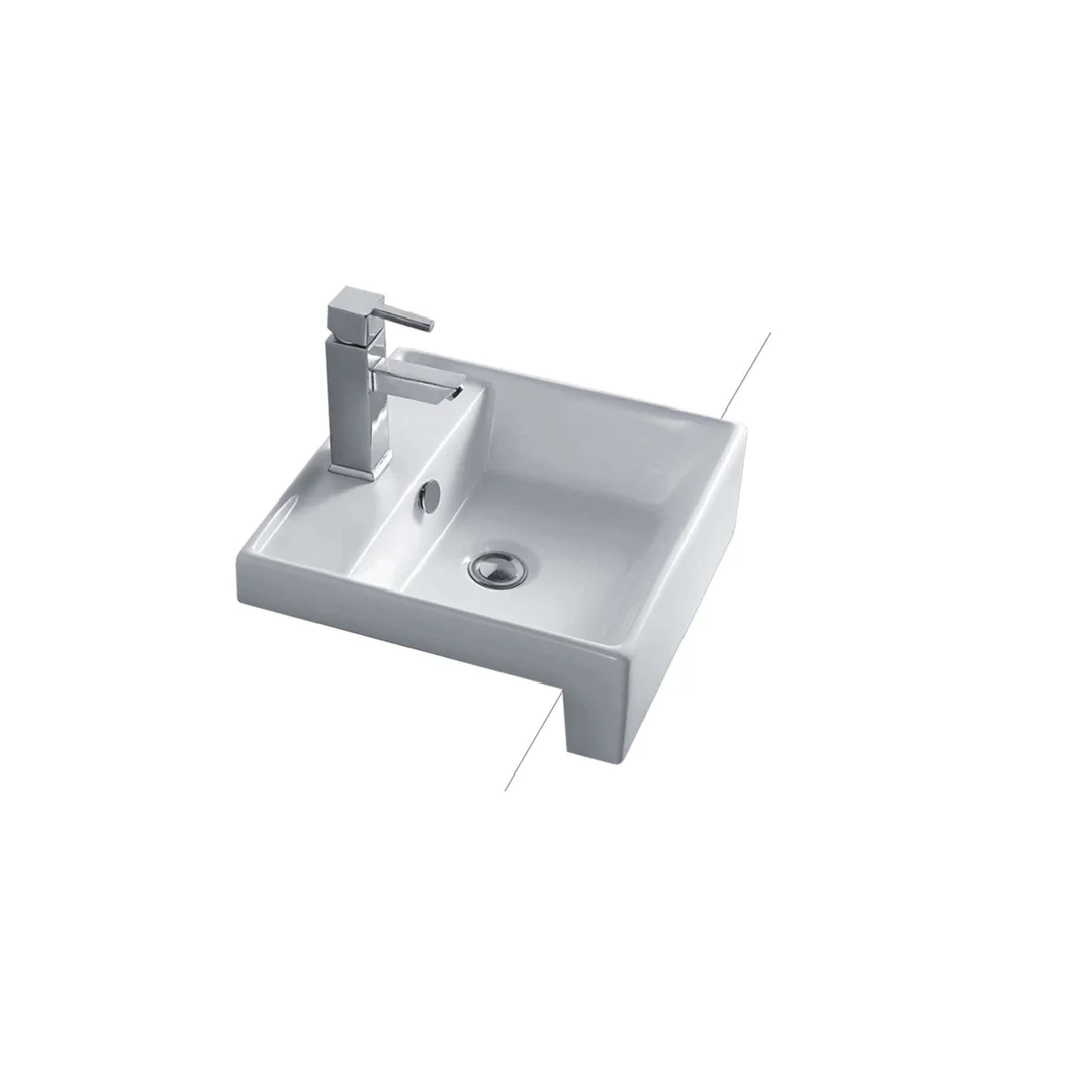 Kyra Semi-Recessed Basin 405mm X 405mm White Sbc-215 - Image 2