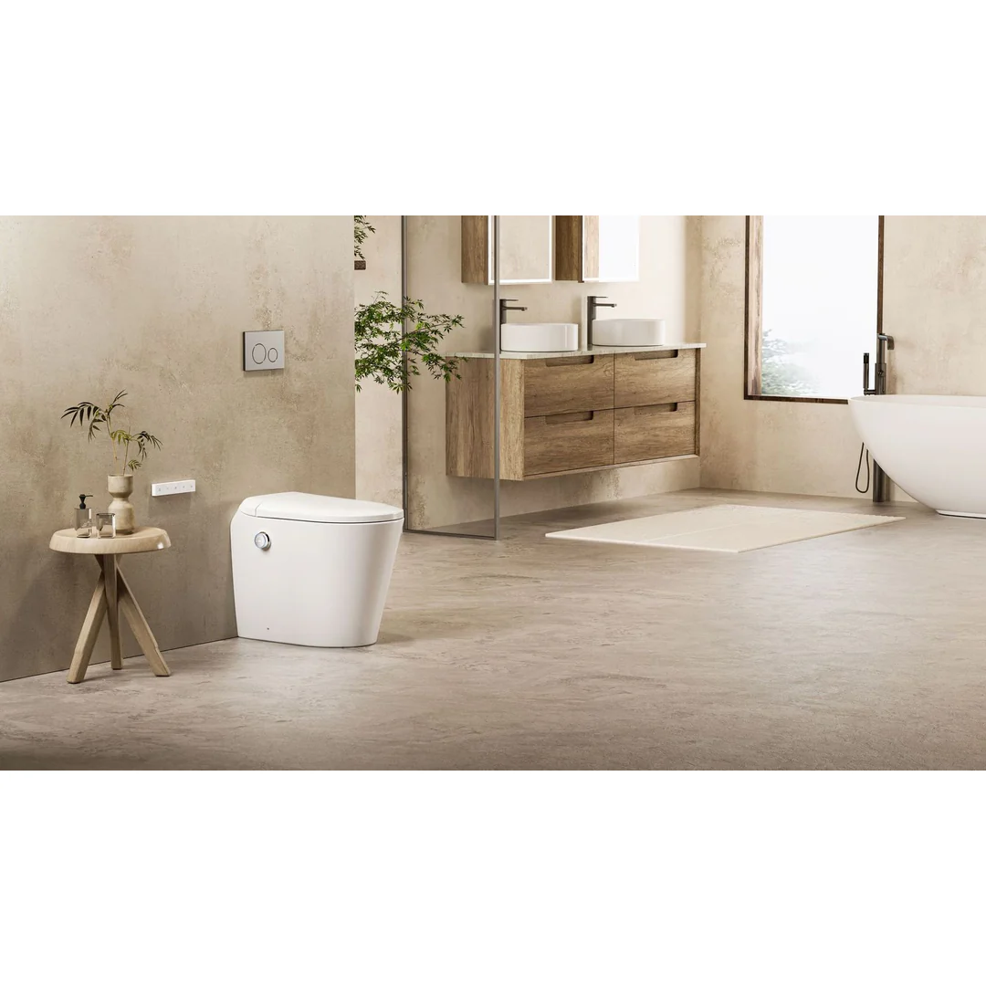 Lafeme Autolux Inwall Cistern Floor Pan Smart Toilet 592X400X492mm & Matte White Flush Plate - Image 3