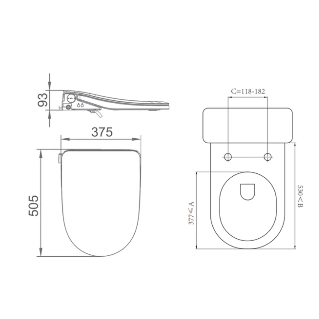 Lafeme Thea Luxury Toilet Bidet Seat With Auto Open/Close Lid - Image 2