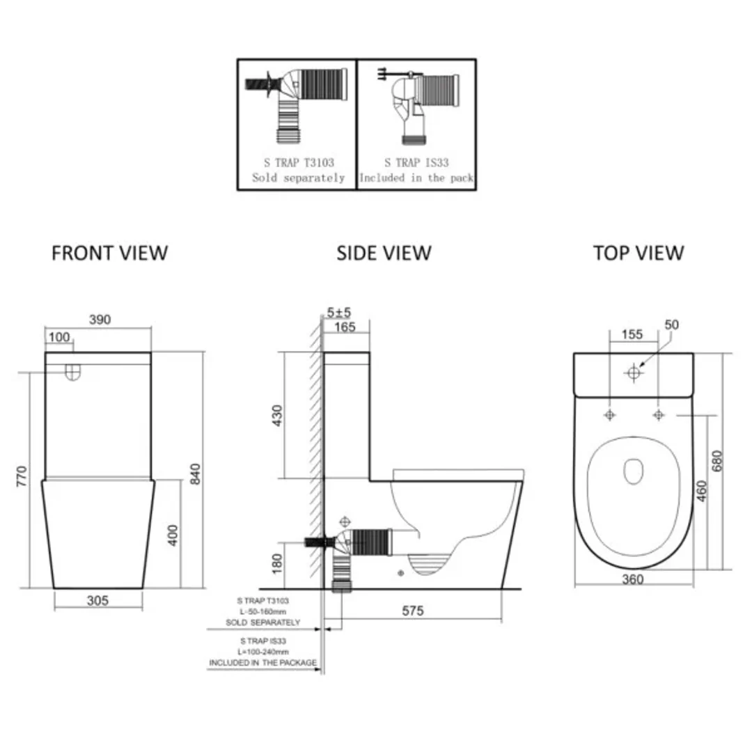 Lafeme Thea Standard Bidet Seat With Luna Rimless Toilet - Image 2
