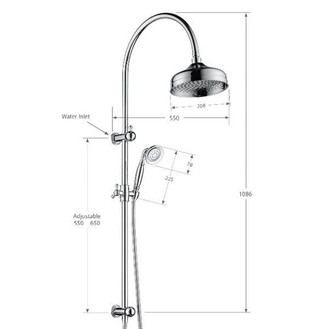 Fienza Lillian M/Funct Twin Shower Rail Chrome 455114 - Image 6
