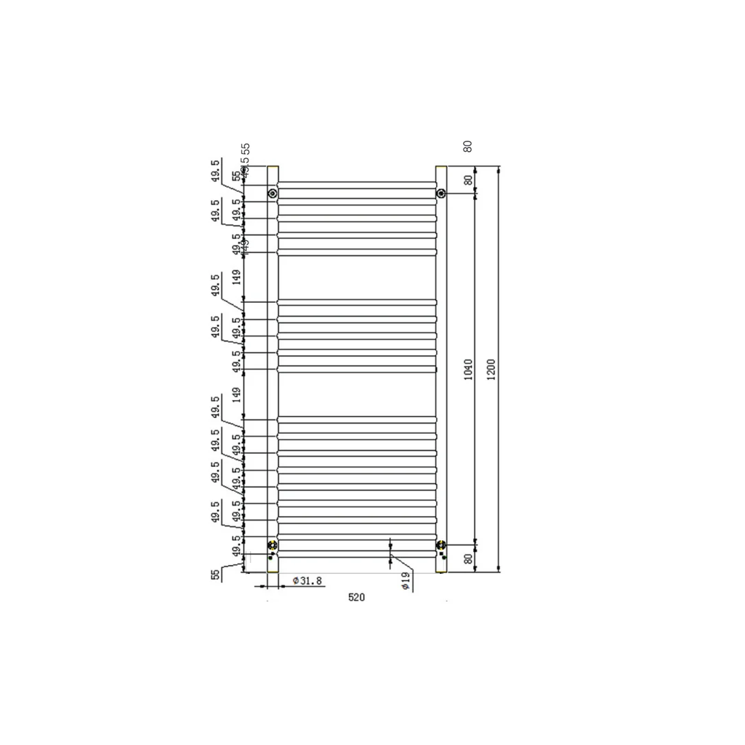 Linsol Allegra 19 Bar Heated Towel Rail - Chrome - Image 2