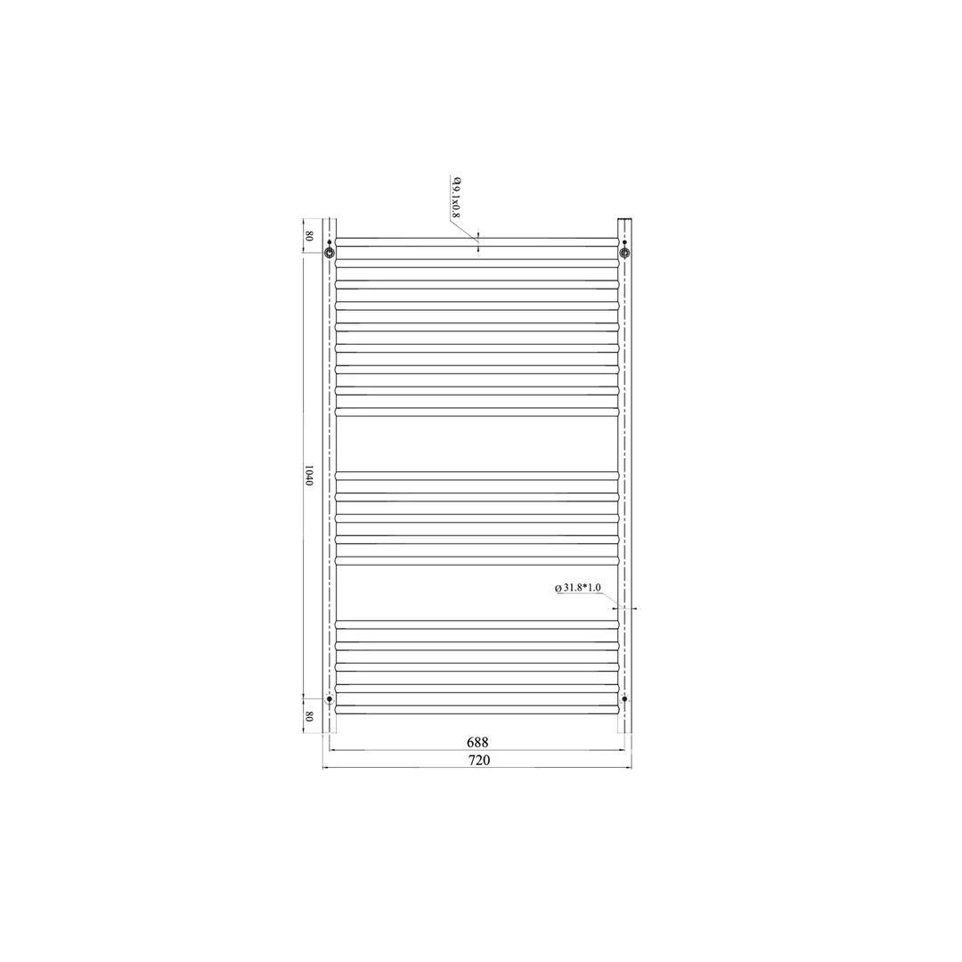 Linsol Allegra 19 Bar Wide Heated Towel Rail - Brushd Brass - Image 2