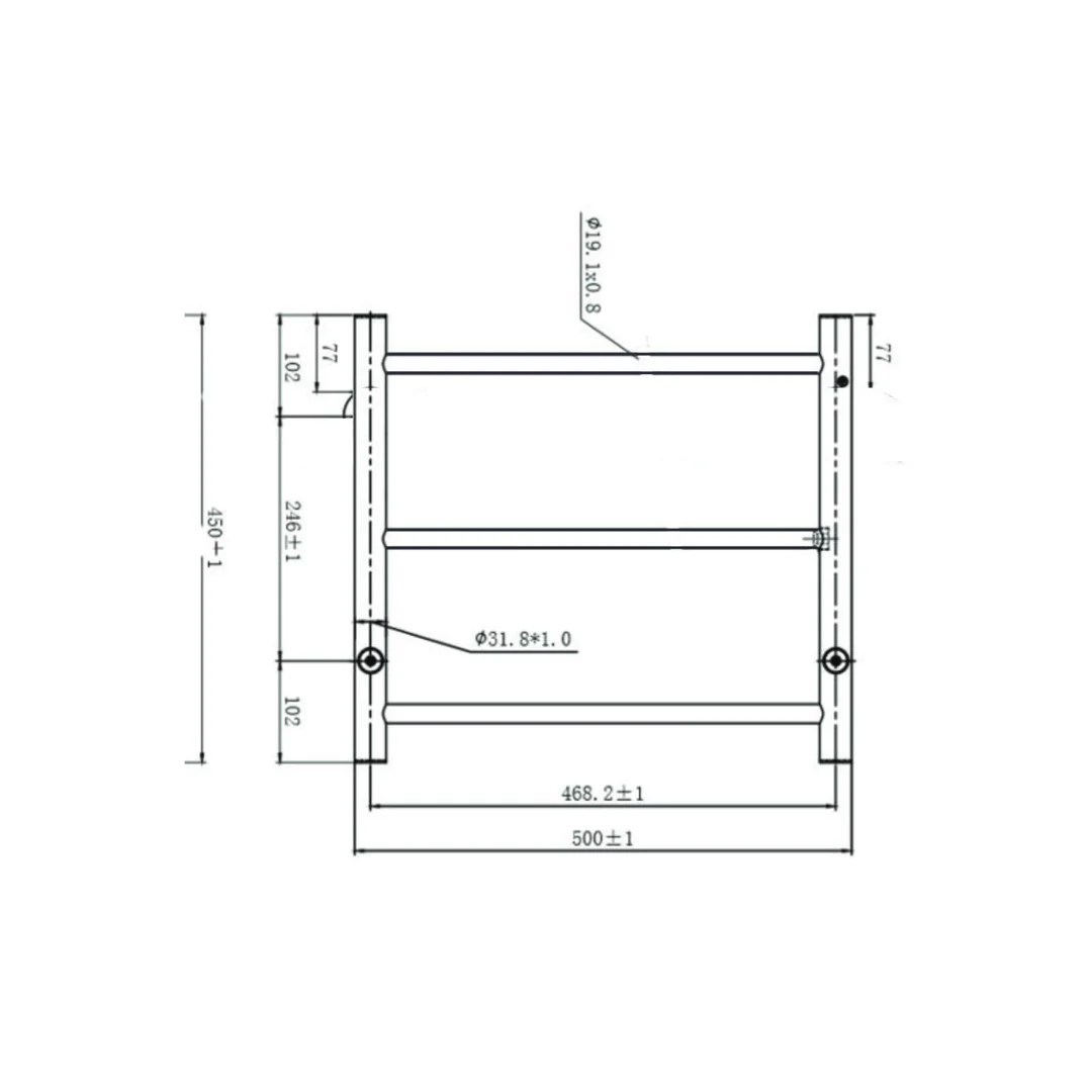 Linsol Avid 3 Bar Heated Towel Rail - Chrome - Image 2