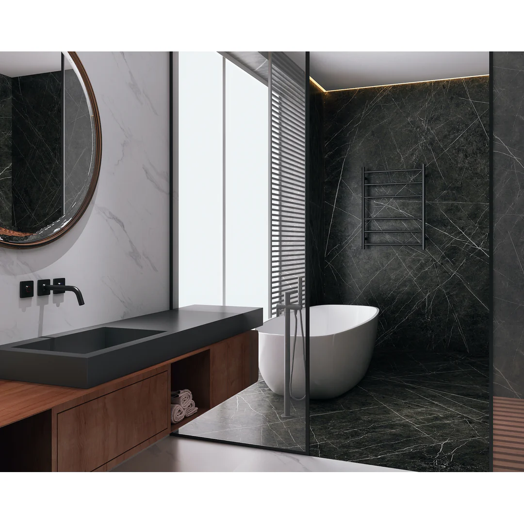 Linsol Avid 6 Bar Heated Towel Rail - Matte Black - Image 4
