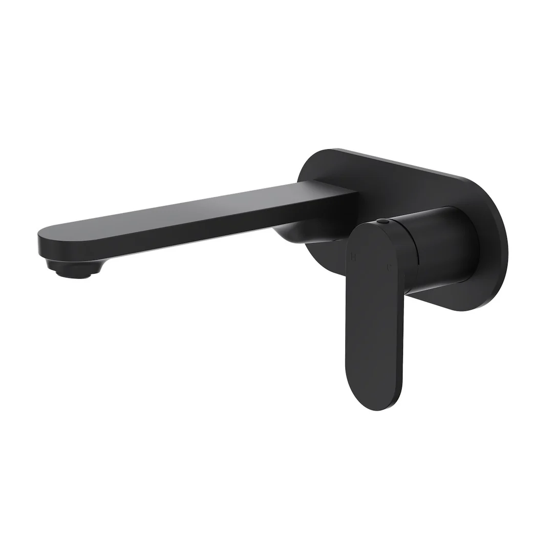 Linsol Capo 1-Plate Wall Basin Or Bath Mixer - Matte Black