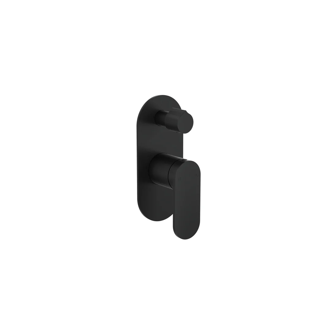 Linsol Capo 1-Plate Wall Mixer With Divertor Trim Kit - Matte Black - Image 3