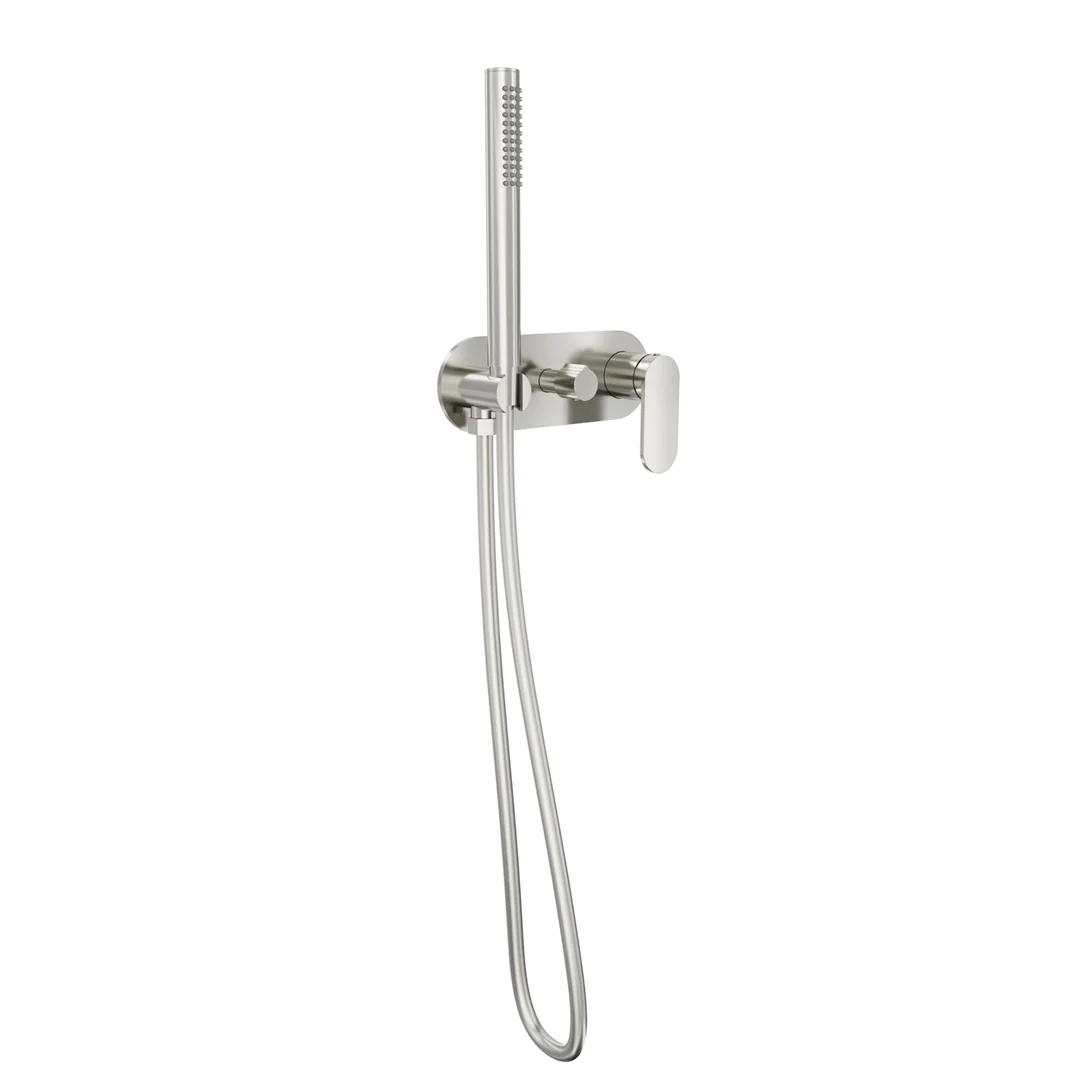 Linsol Capo 1-Plate Wall Mixer With Hand Shower Trim Kit - Brushed Nickel - Image 3
