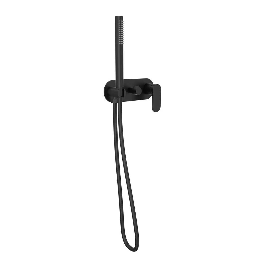 Linsol Capo 1-Plate Wall Mixer With Hand Shower Trim Kit - Matte Black - Image 3