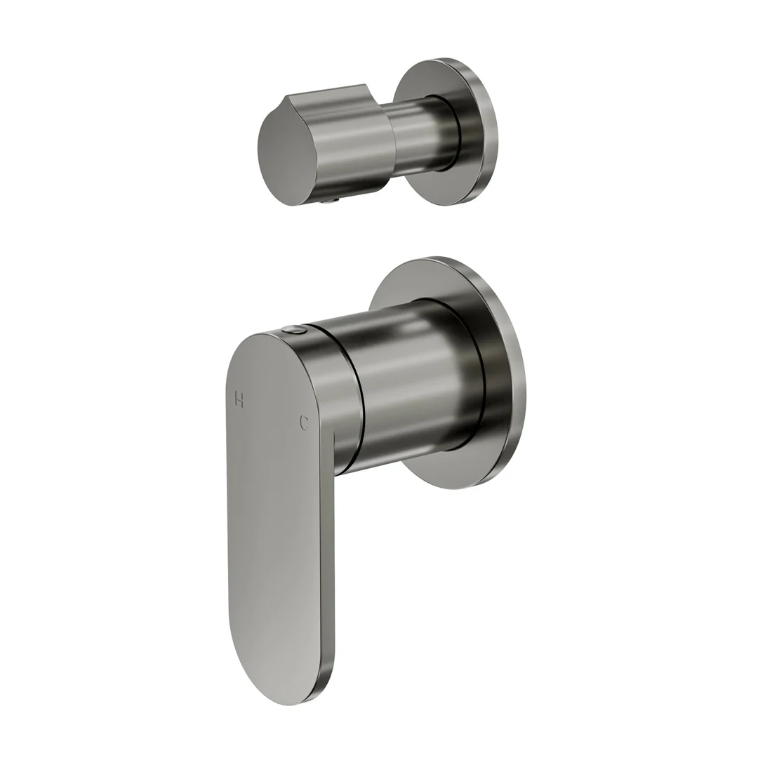 Linsol Capo 2-Plate Wall Mixer With Divertor - Gunmetal