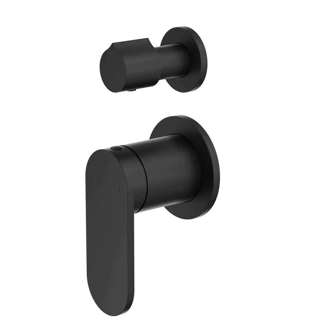 Linsol Capo 2-Plate Wall Mixer With Divertor - Matte Black