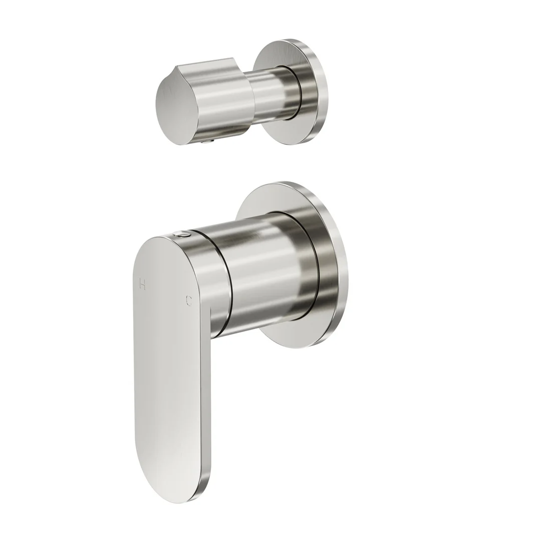 Linsol Capo 2-Plate Wall Mixer With Divertor Trim Kit - Brushed Nickel