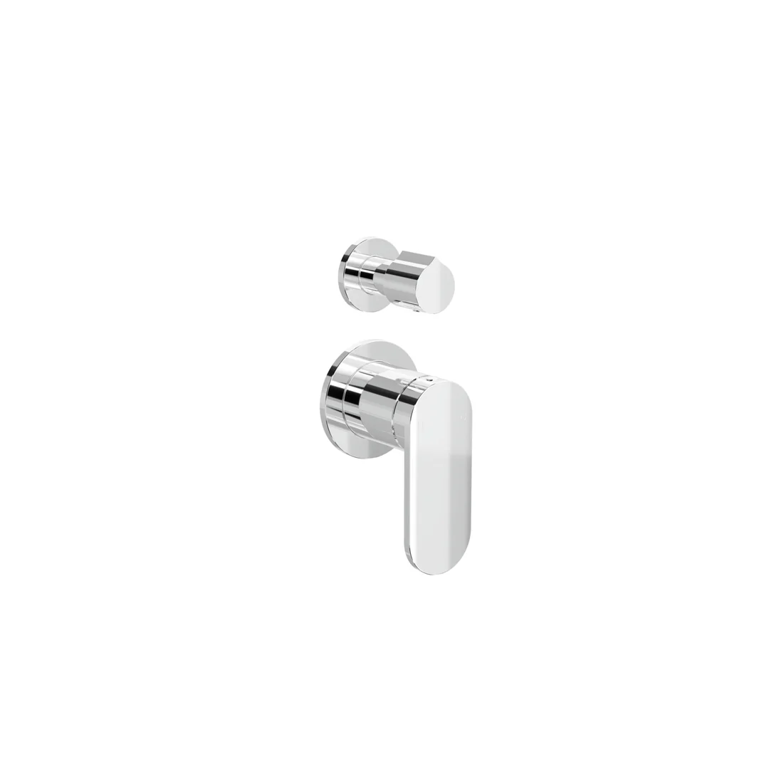 Linsol Capo 2-Plate Wall Mixer With Divertor Trim Kit - Chrome - Image 3