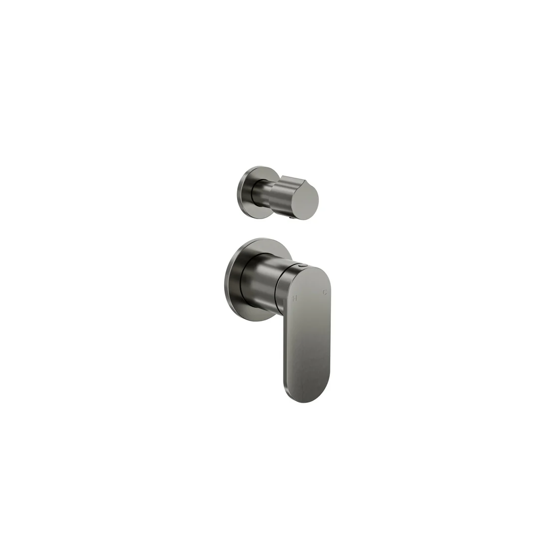 Linsol Capo 2-Plate Wall Mixer With Divertor Trim Kit - Gunmetal - Image 3