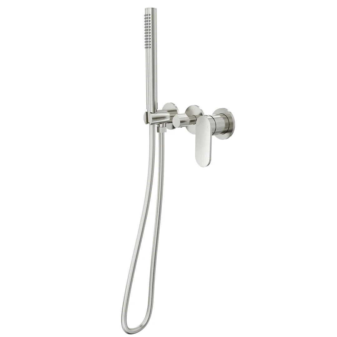 Linsol Capo 3-Plate Wall Mixer With Hand Shower - Brushed Nickel