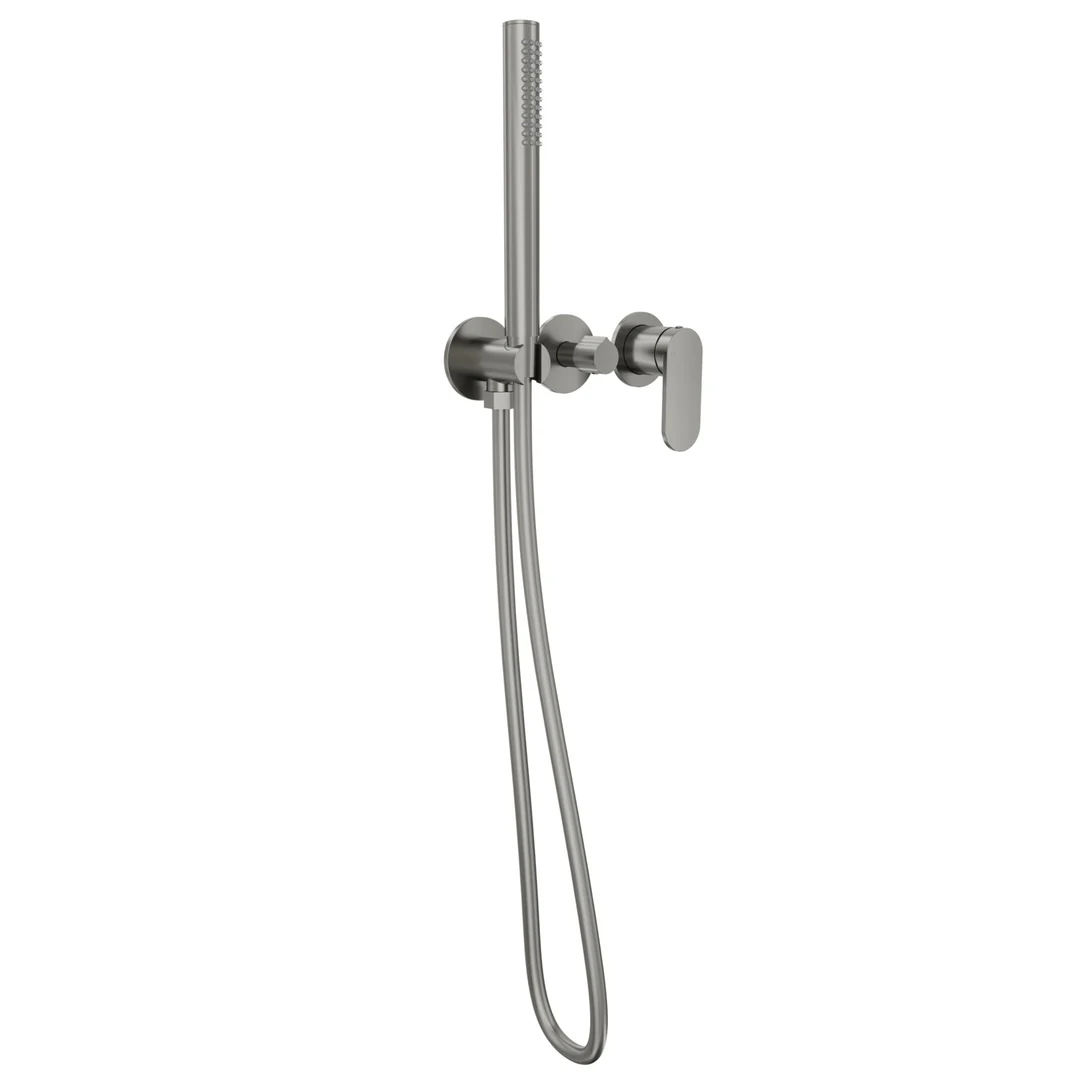 Linsol Capo 3-Plate Wall Mixer With Hand Shower Trim Kit - Gunmetal - Image 3