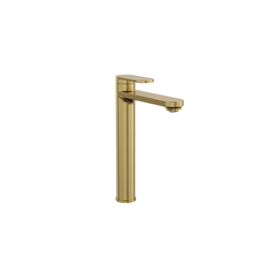 Linsol Capo Tall Basin Mixer - Brushed Brass - Image 3