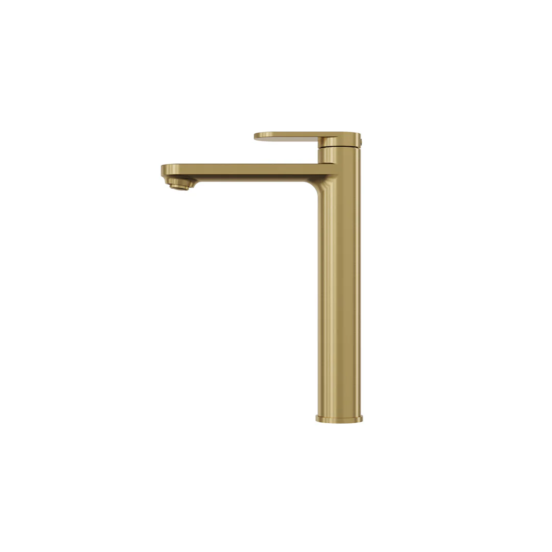 Linsol Capo Tall Basin Mixer - Brushed Brass - Image 4