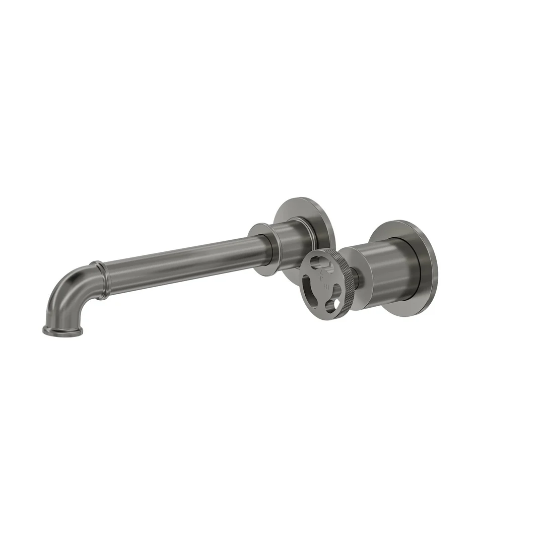 Linsol Dynamik 2-Plates Wall Basin Or Bath Mixer - Gunmetal