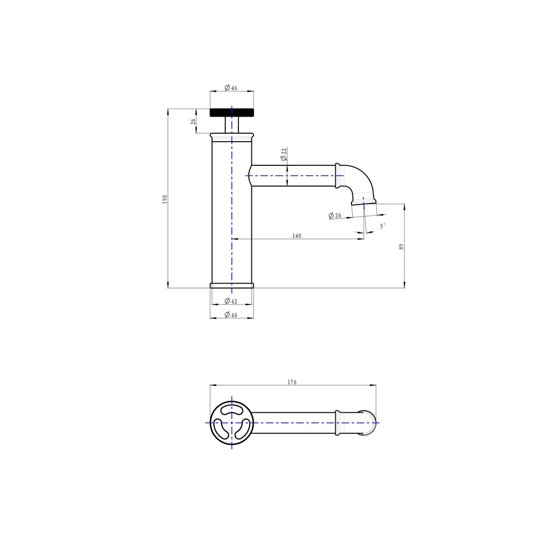 Linsol Dynamik Basin Mixer - Brushed Brass - Image 2