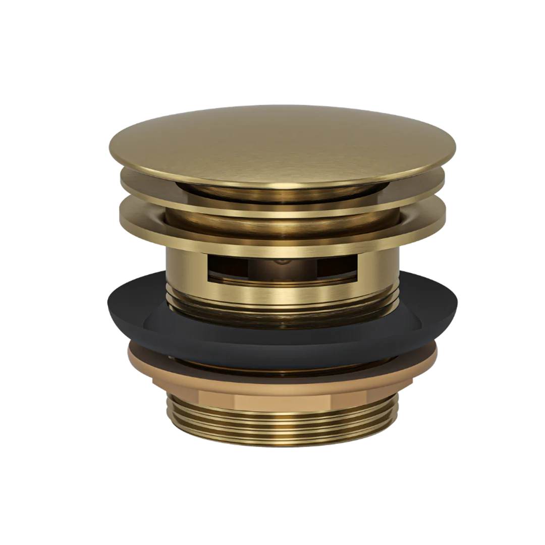 Linsol Ezyflow 40Mm Pop-Up Plug & Waste With Overflow Brushed Brass