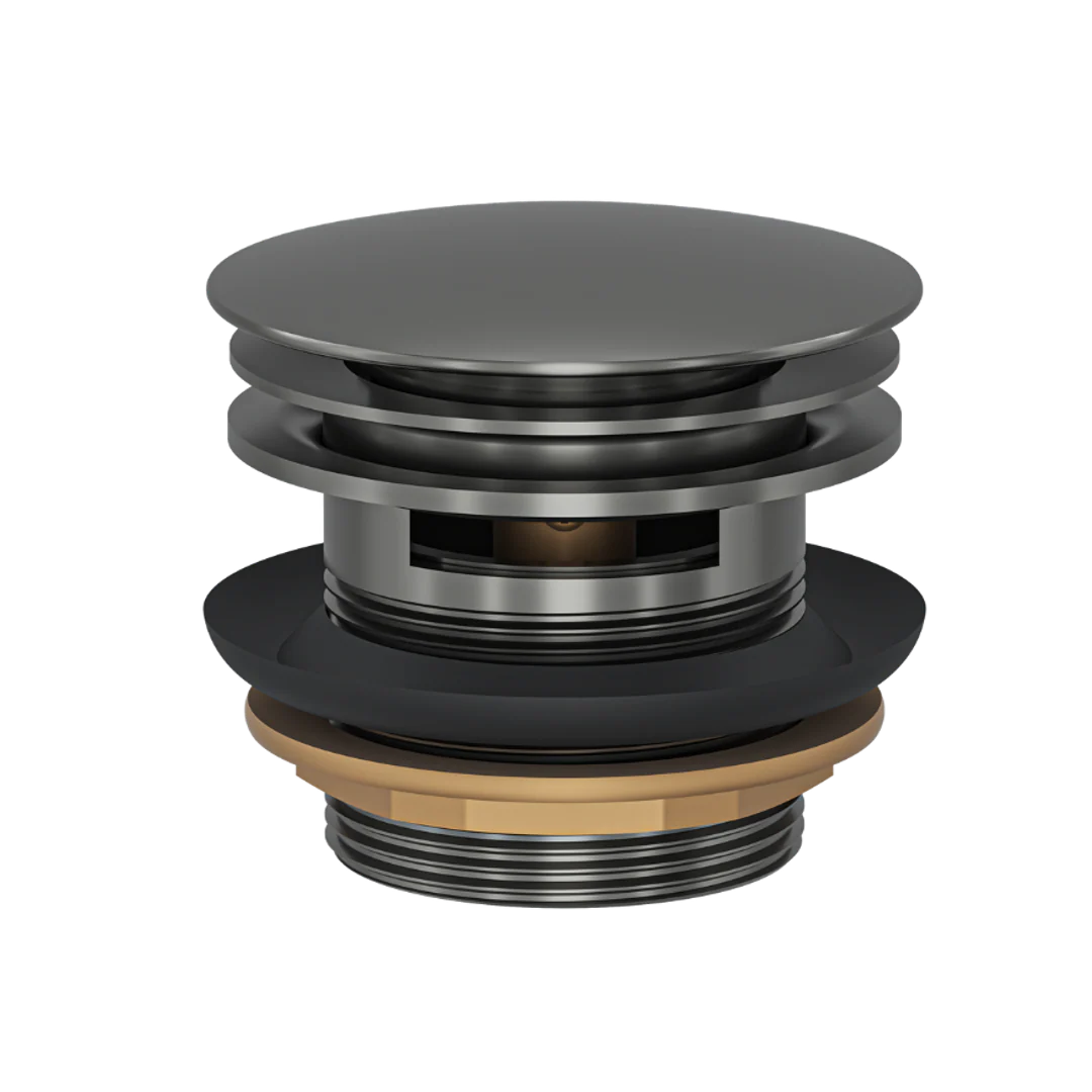 Linsol Ezyflow 40Mm Pop-Up Plug & Waste With Overflow & Flexible Connector Gunmetal