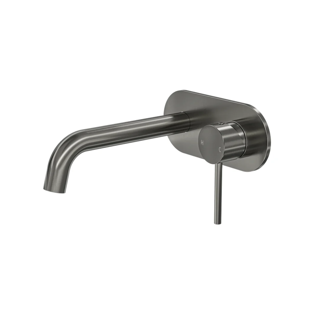 Linsol Gigi S3 1-Plate Wall Basin Or Bath Mixer Trim Kit Gunmetal