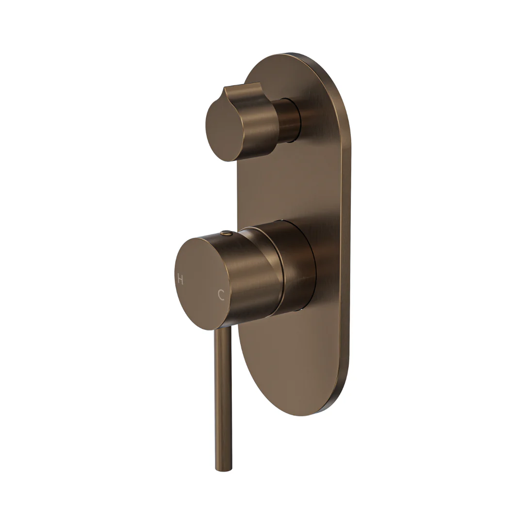 Linsol Gigi S3 1-Plate Wall Mixer With Divertor Aged Bronze