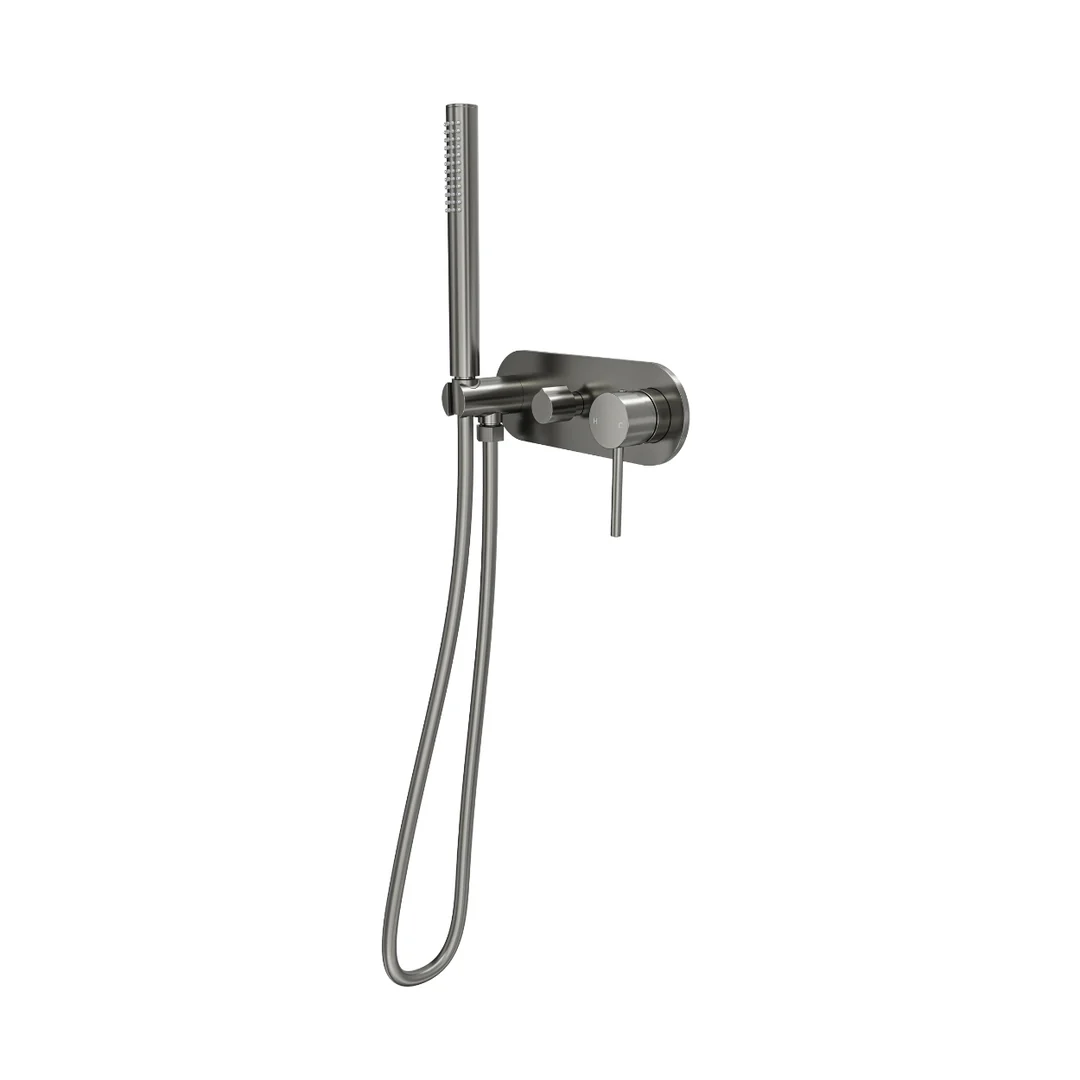 Linsol Gigi S3 1-Plate Wall Mixer With Hand Shower Gunmetal