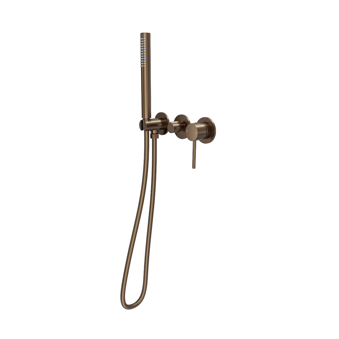 Linsol Gigi S3 3-Plate Wall Mixer With Hand Shower Aged Bronze
