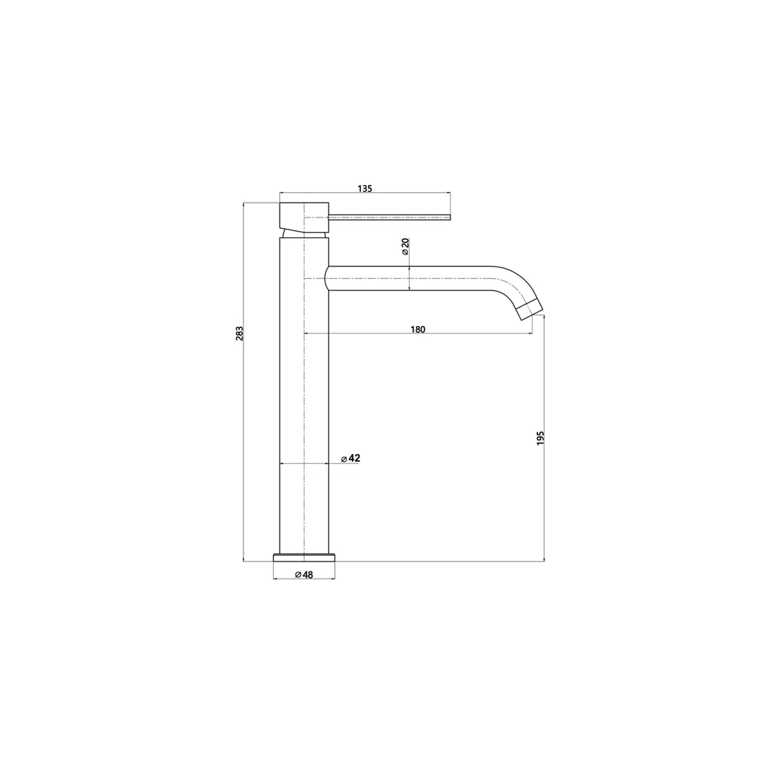 Linsol Gigi S3 Tall Basin Mixer Brushed Brass - Image 2