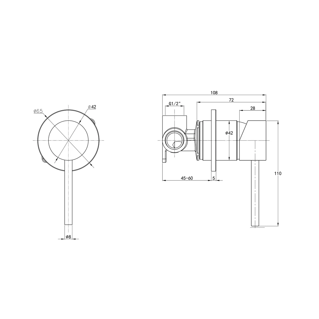 Linsol Gigi S3 Wall Mixer Chrome - Image 2
