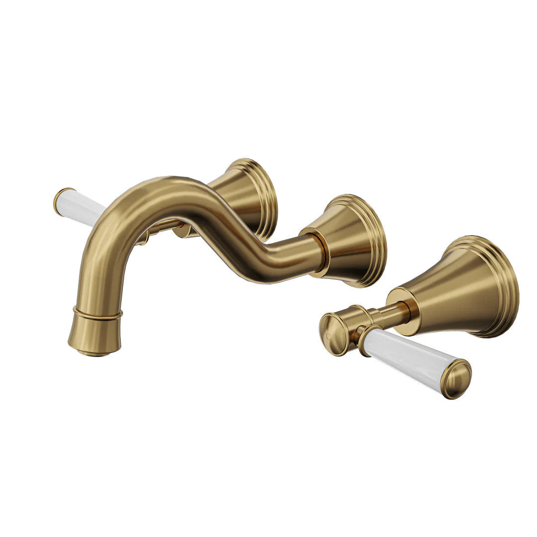 Linsol Vintage Lever Handle Bath Set - Brushed Brass