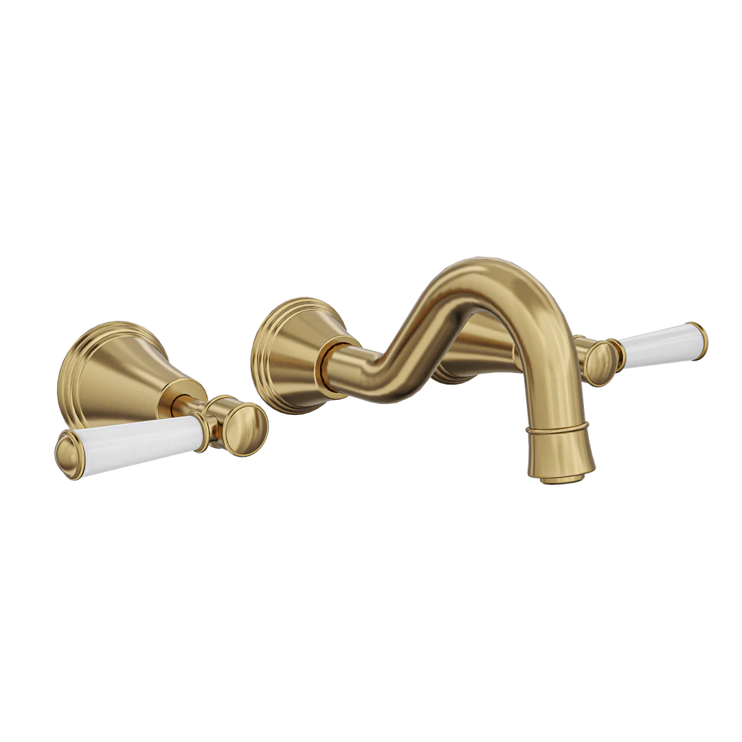 Linsol Vintage Lever Handle Bath Set - Brushed Brass - Image 3