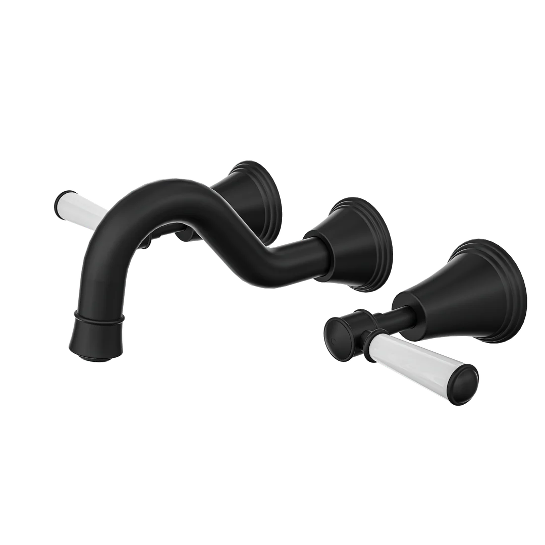 Linsol Vintage Lever Handle Bath Set - Matte Black