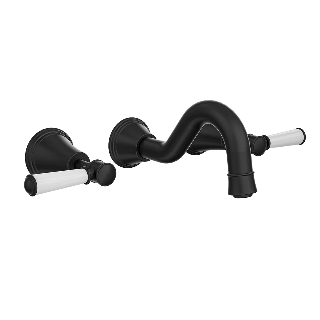 Linsol Vintage Lever Handle Bath Set - Matte Black - Image 3