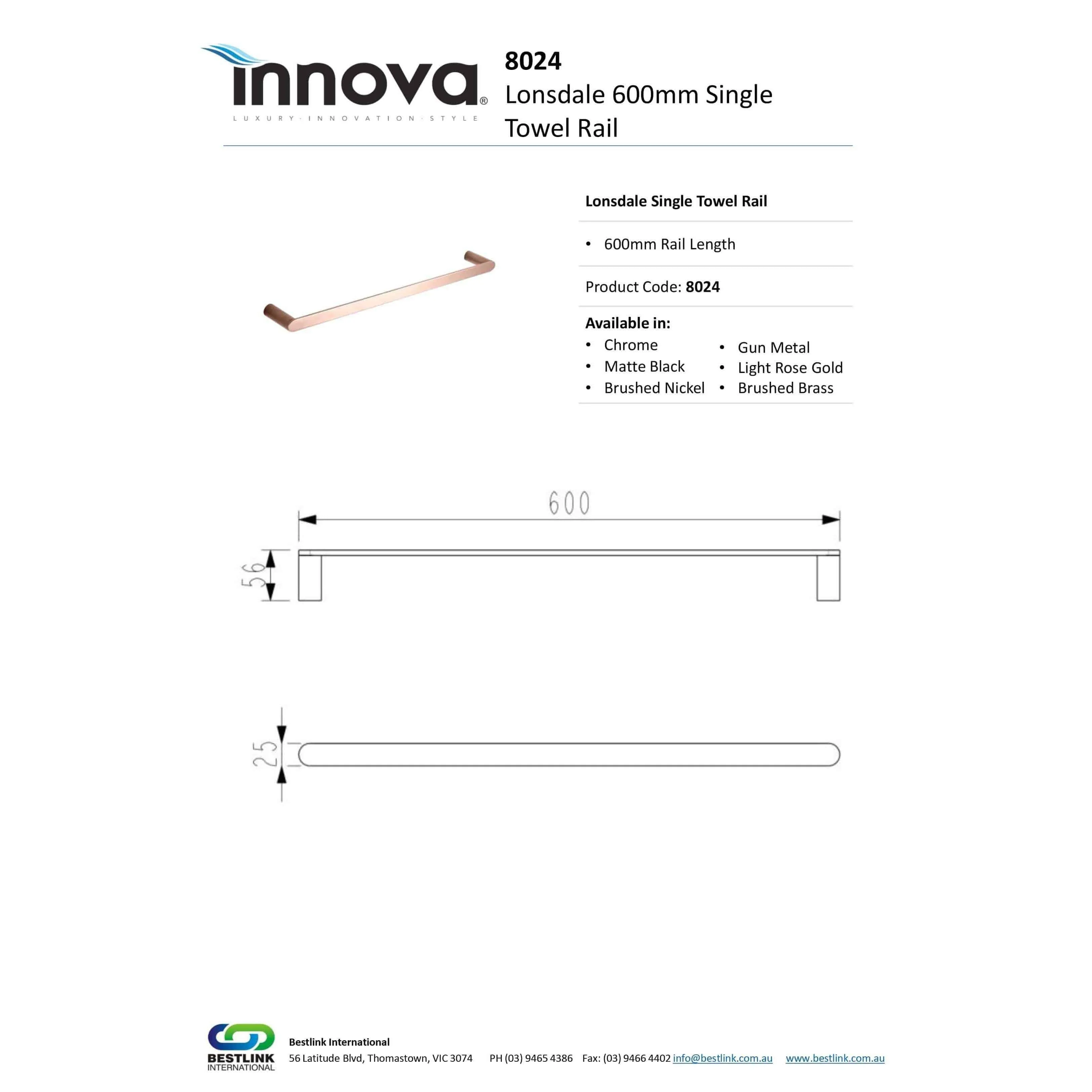 Lonsdale Single Towel Rail - Image 5