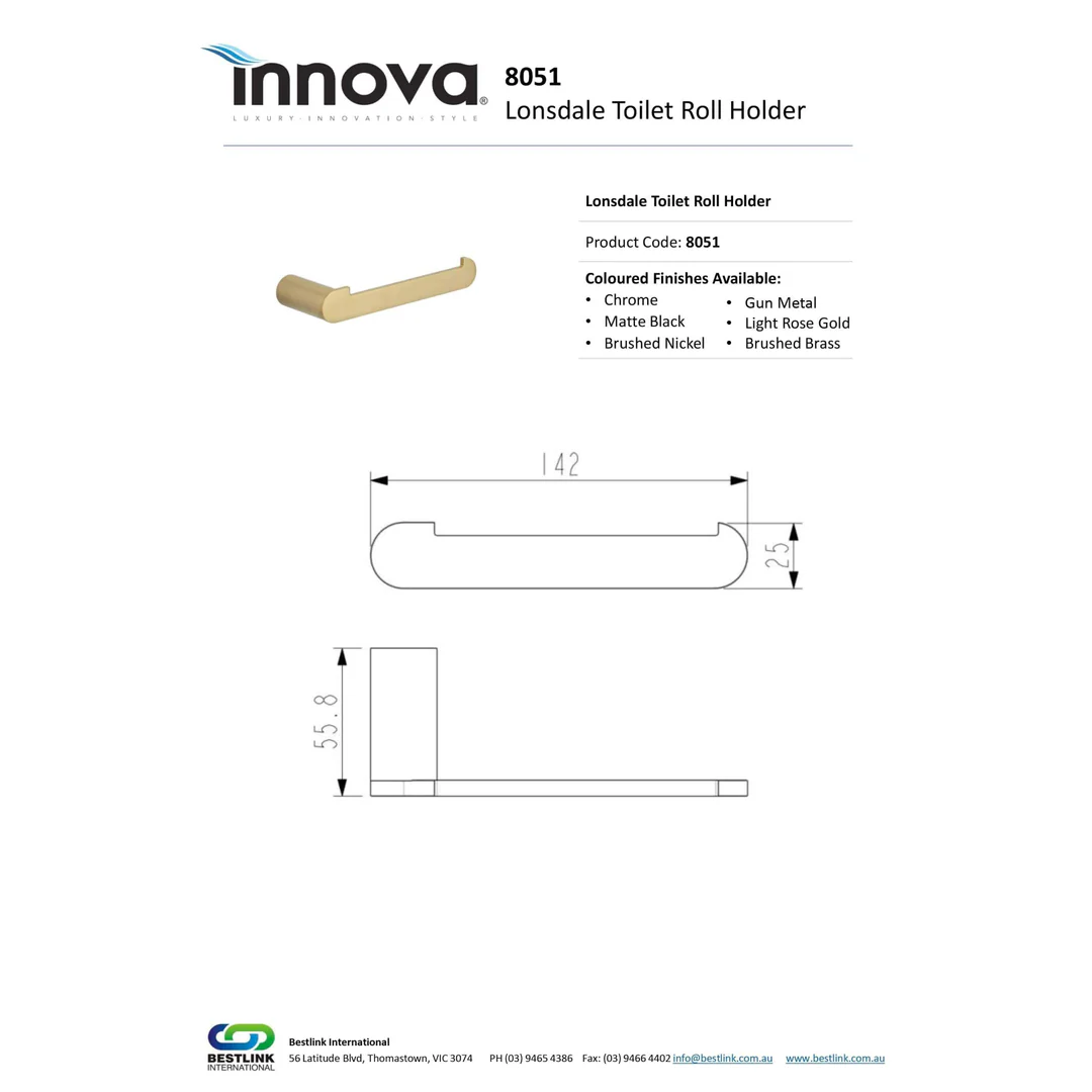 Lonsdale Toilet Roll Holder 142mm X 25mm - Image 4