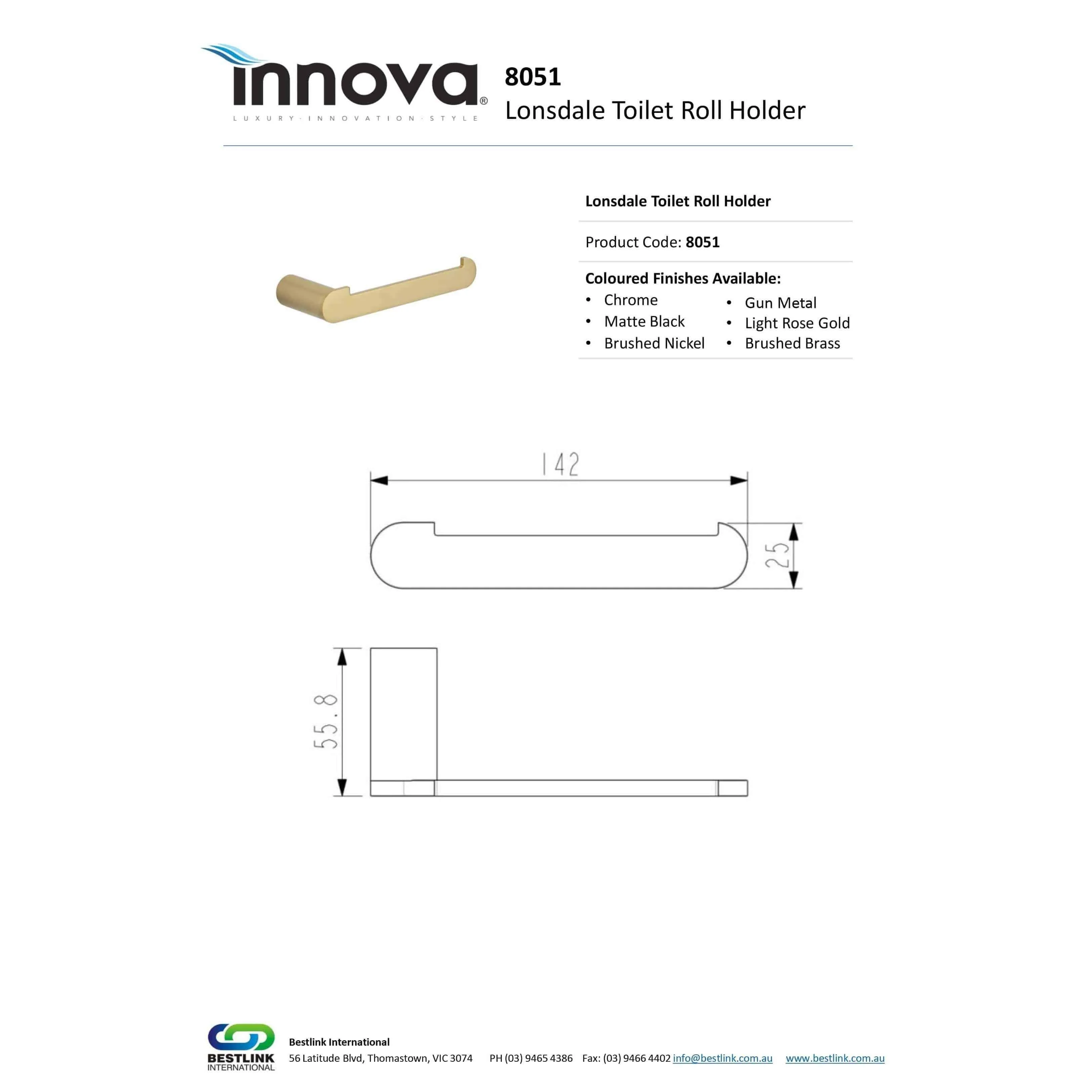Lonsdale Toilet Roll Holder 142mm X 25mm - Image 5