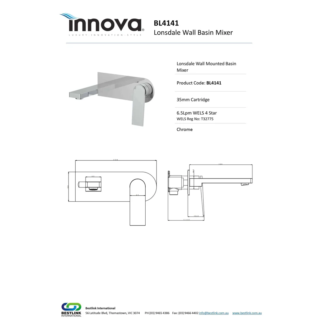 Lonsdale Wall Basin Mixer Set - Image 4