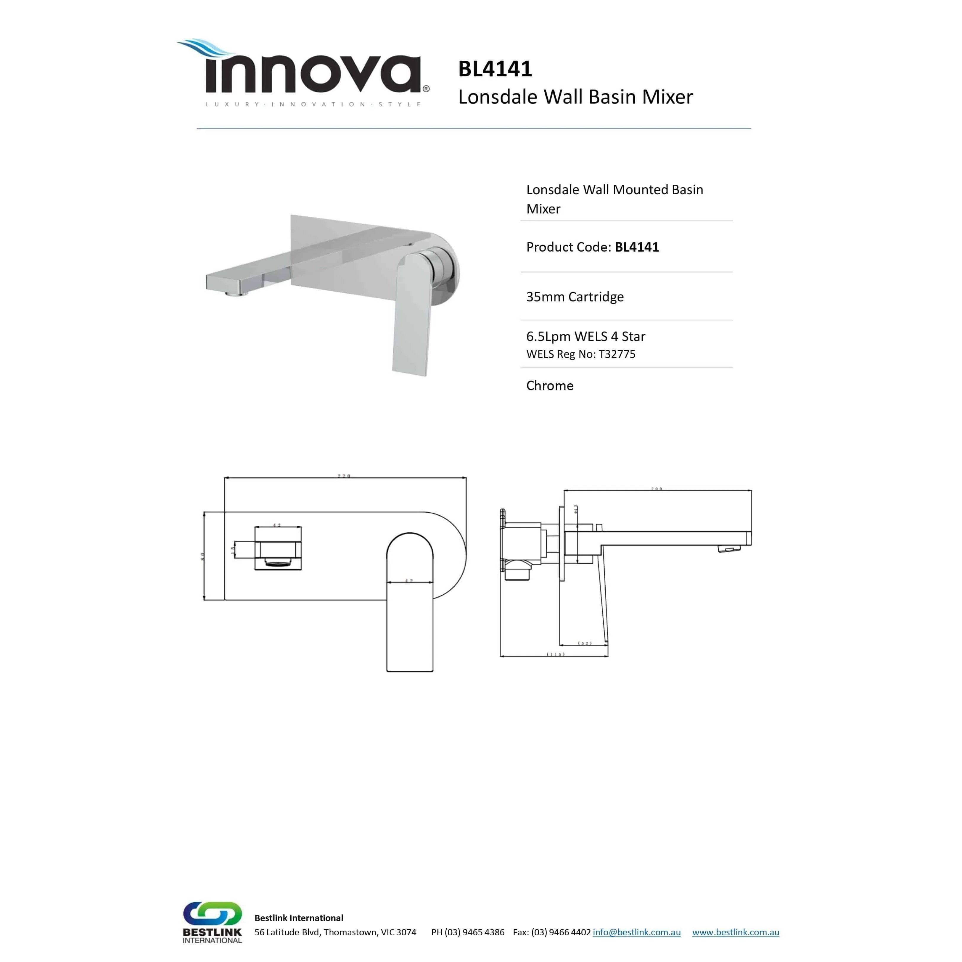 Lonsdale Wall Basin Mixer Set - Image 5