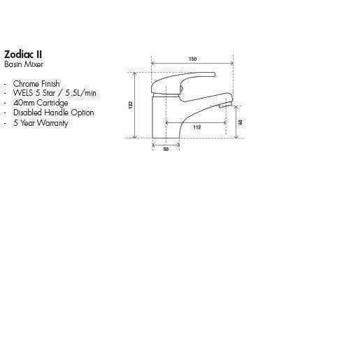 Aspire Zodiac II - Chrome Basin Mixer **Mt1017** - Image 5