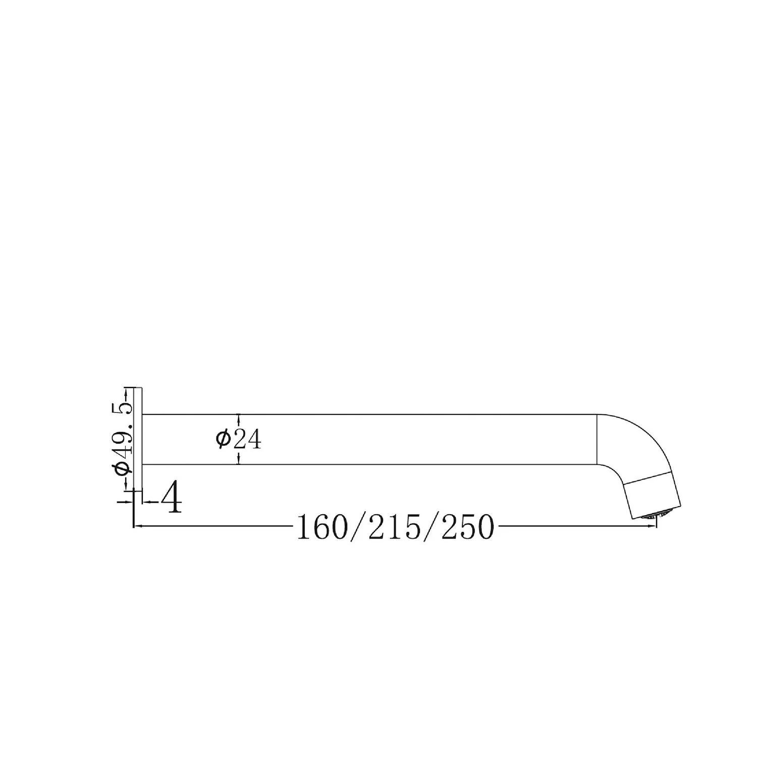 Nero Mecca Basin/Bath Spout Only 160mm Matt Black - Image 5