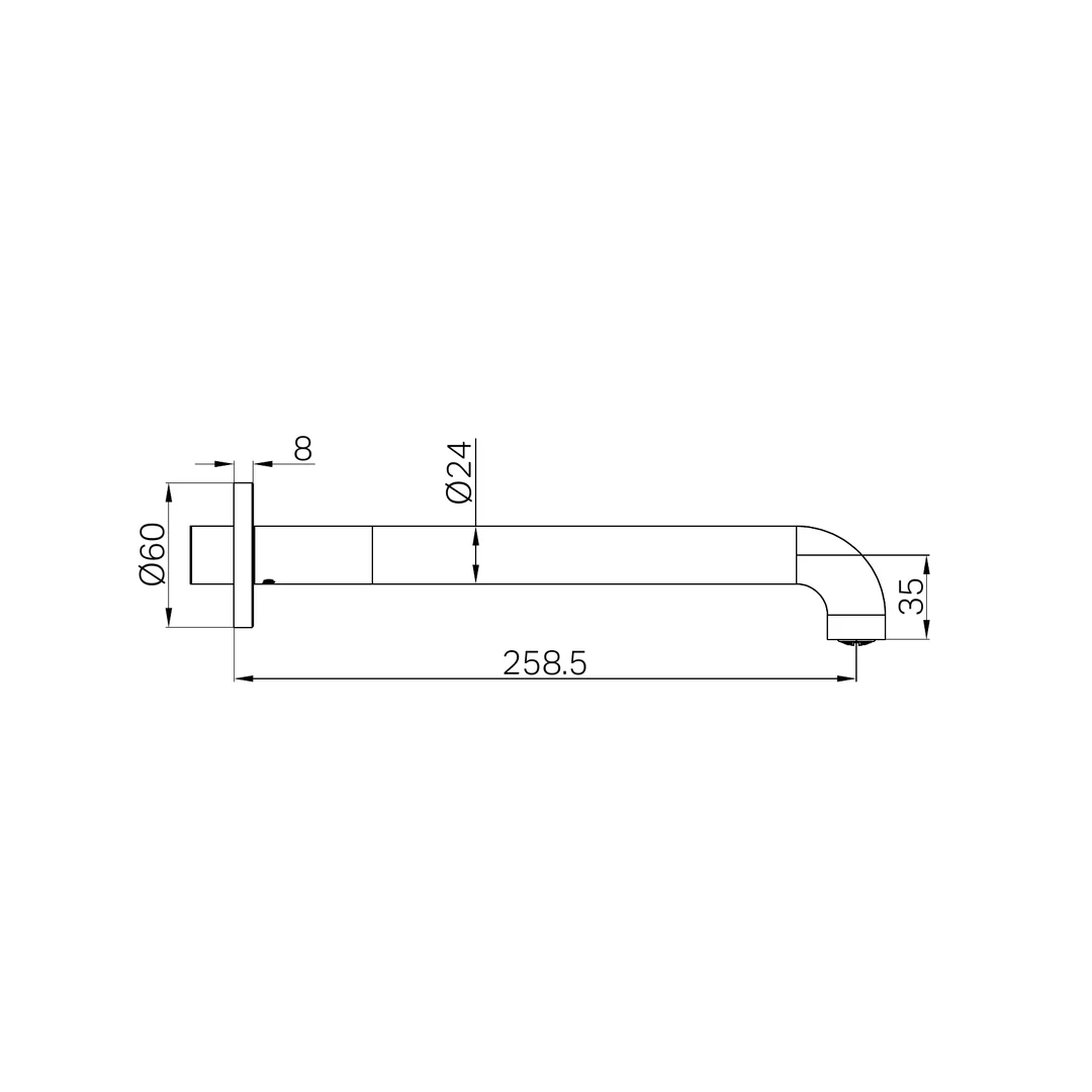 Nero Mecca Basin/Bath Spout Only 250mm Brushed Nickel - Image 3