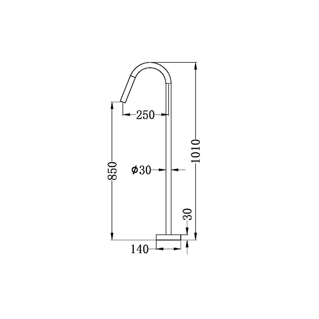 Nero Bianca Floor Standing Bath Spout Chrome - Image 5